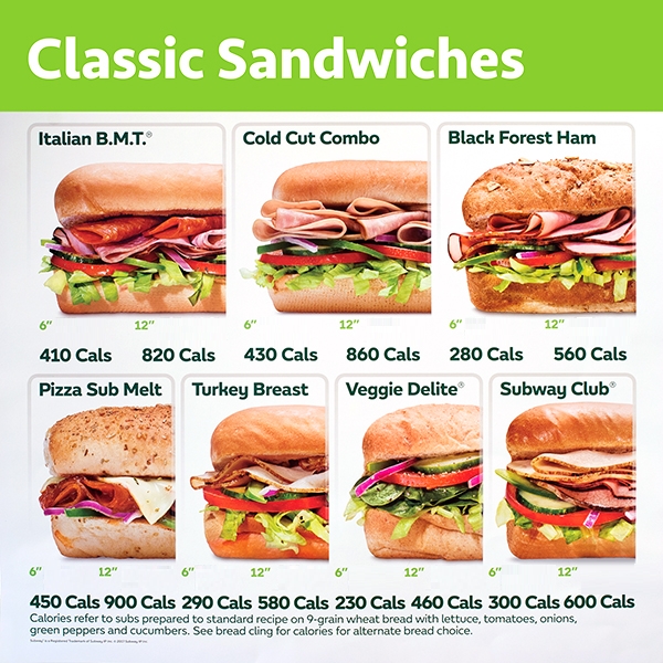 Subway store sandwiches prices